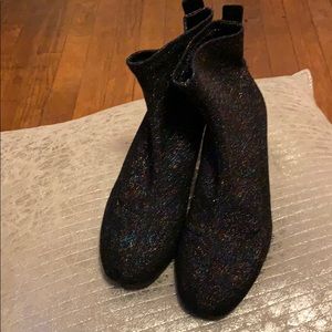 Black sparkly sock boot